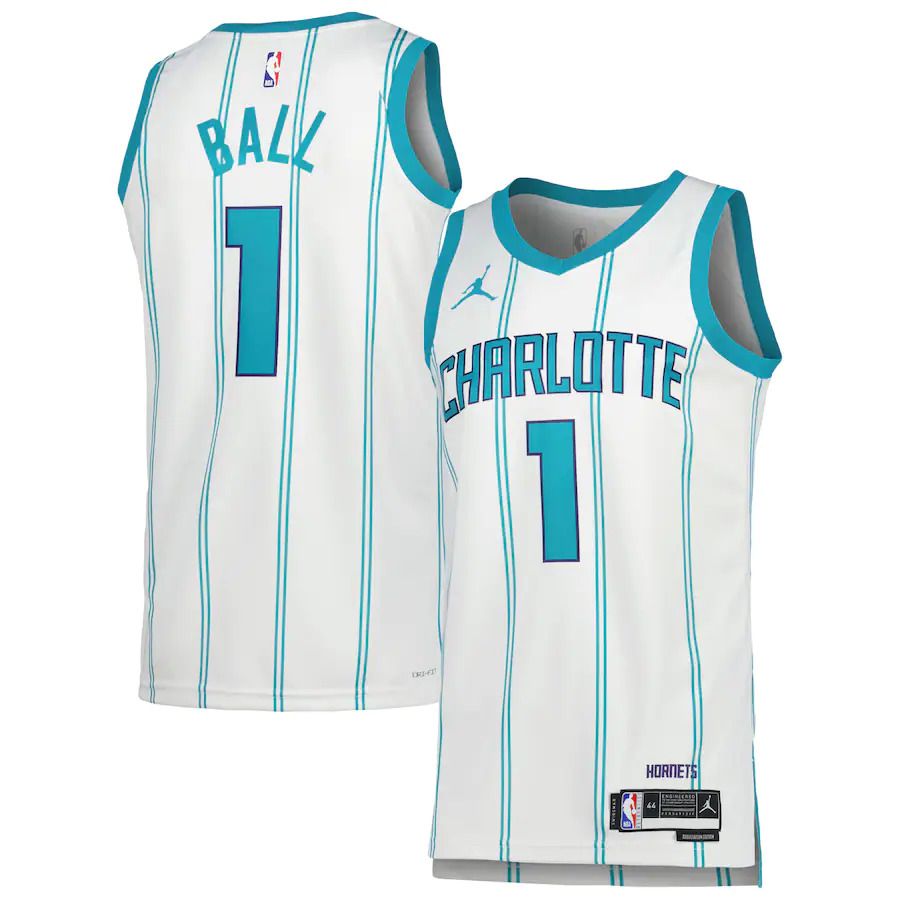 Men Charlotte Hornets #1 LaMelo Ball Jordan Brand White 2022-23 Swingman NBA Jersey